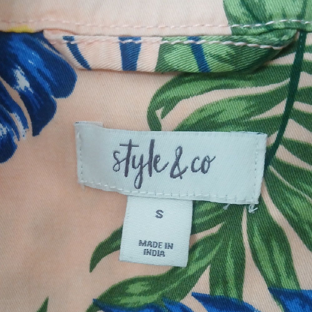 Style & Co Utility Jacket Red and Green Vibrant Design - Picture 2 of 8